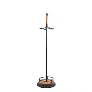 Black coating iron Traditional fireplace accessories set with wooden handle