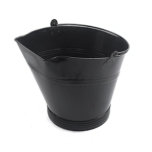 Fireplace accessories Black iron black ash bucket with lip for fireplace tool