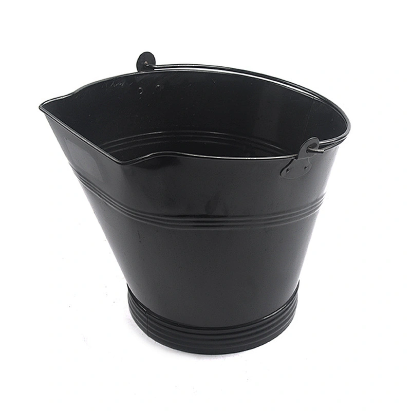 Fireplace accessories Black iron black ash bucket with lip for fireplace tool