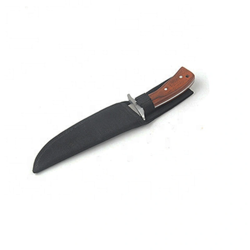 Survival camping fixed hunting Knife with the pakka wooden handle