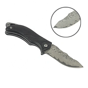 Multifunctional pocket steel damascus folding knife