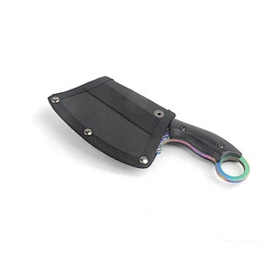 Coloful Titanium Embossed Stainless Steel Blade  Pocket Knife with G10 handle