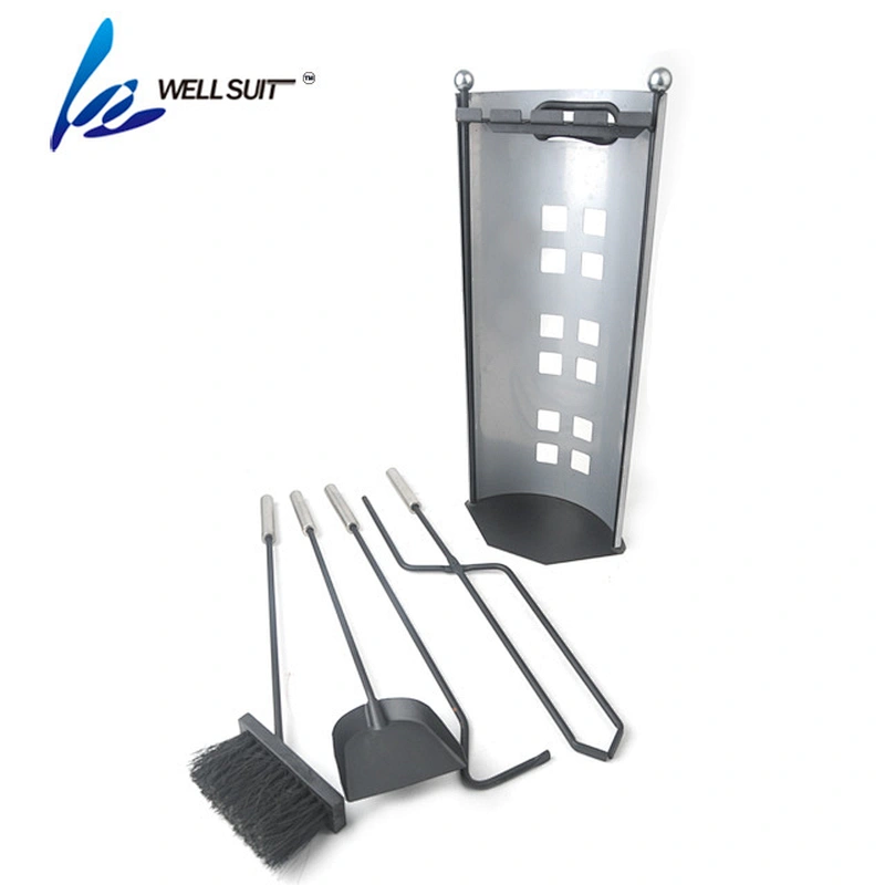 High Quality Rustic stainless steel iron Fireplace Tool set