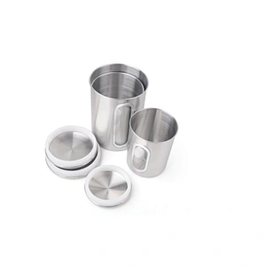 stainless steel jar airtight sealed metal vacuum container kitchen coffee tea canister