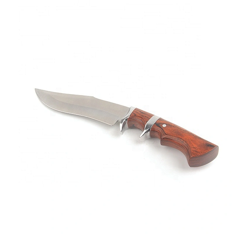 Matt Finished Stainless Steel Survival Camping Knife with Pakka Wood Handle