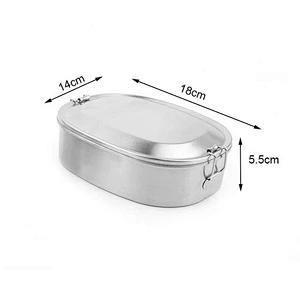 Promotive gift air lock plain metal office school air-tight food storage container high end bento lunch box food stainless steel