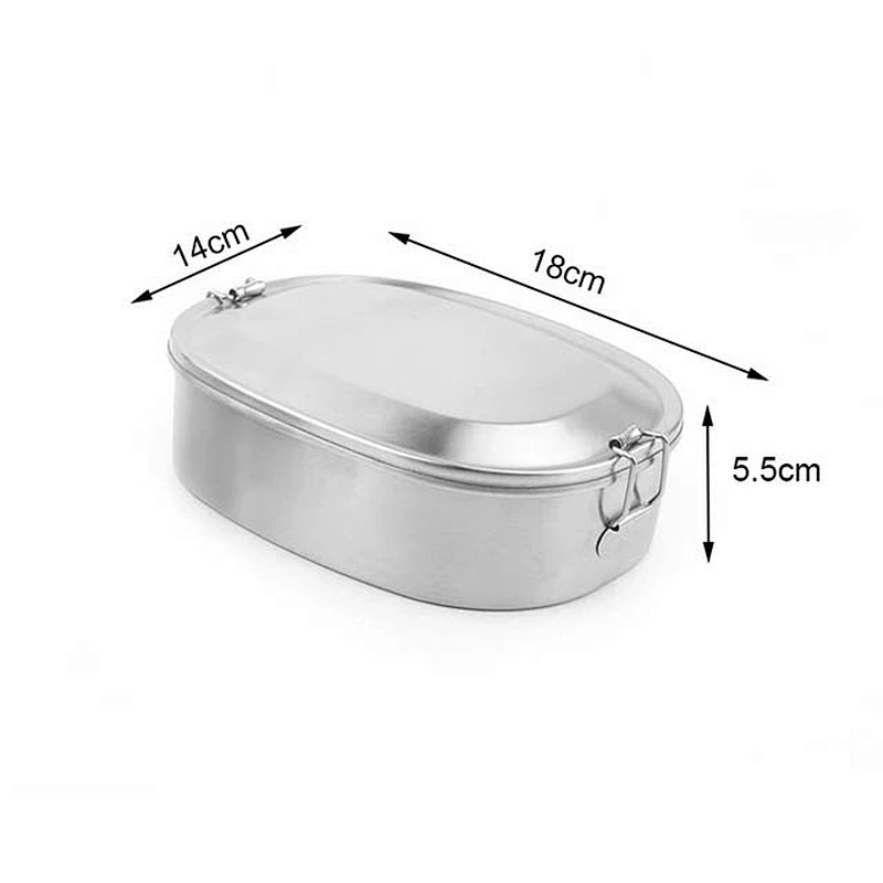 Promotive gift air lock plain metal office school air-tight food storage container high end bento lunch box food stainless steel