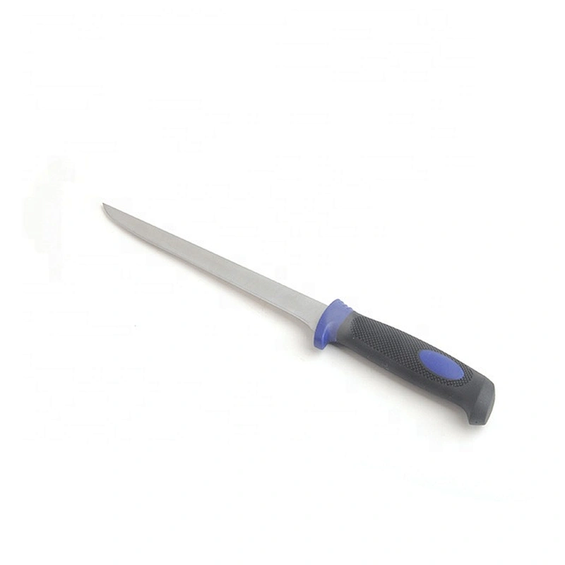 7.5 Inches Stainless Steel Outdoor Fishing Black Camping Survival Fillet Knife With Non Slip Soft Touch Handle