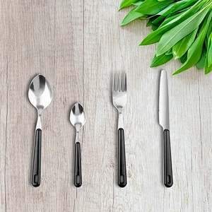 24 pcs Spoon Fork Steak Knife tableware set with Holder Rack Stainless Steel 430 for kitchen dinnerware accessories