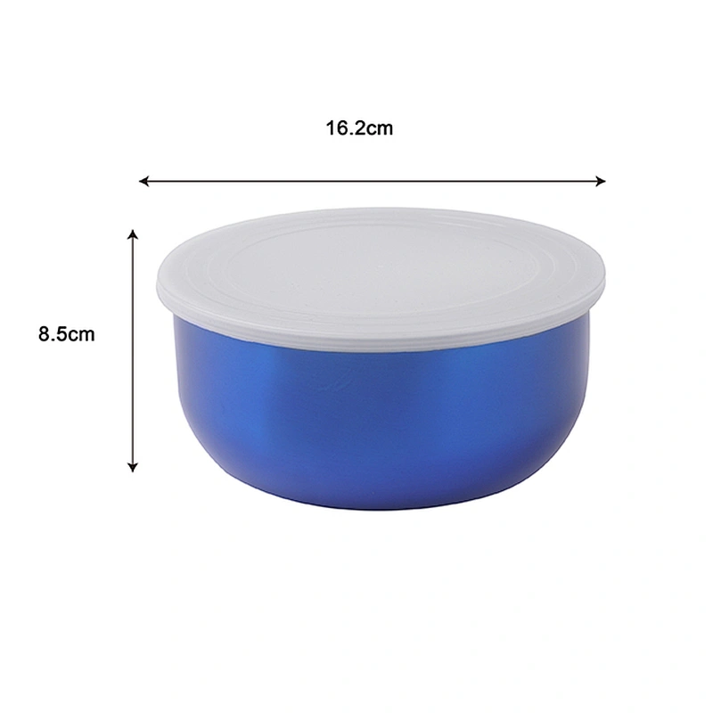 Food grade stainless steel color 2pcs vegetable mixing bowl set salad bowl with cover