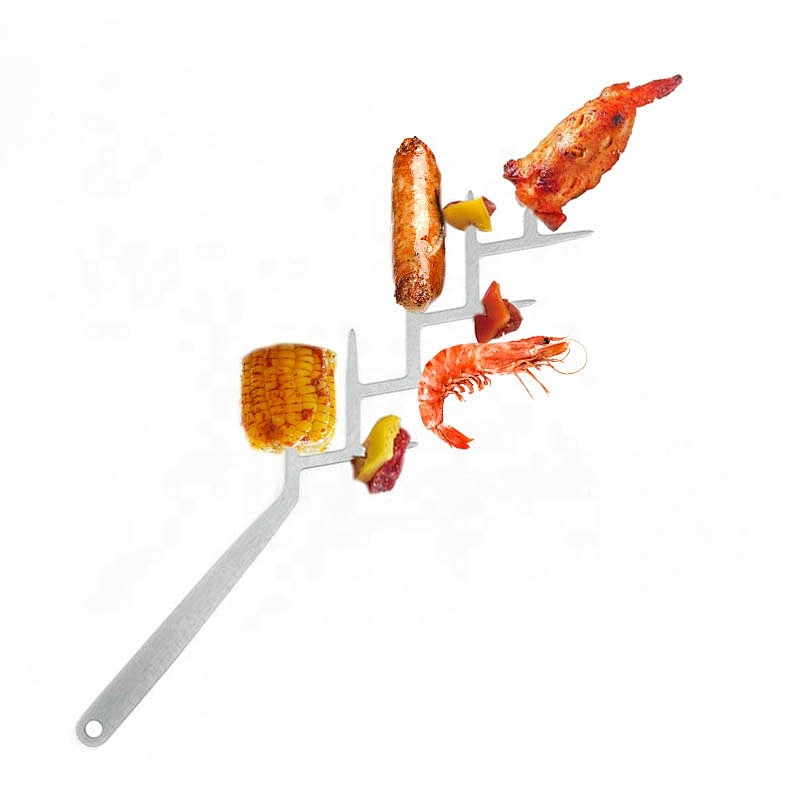 Stainless steel collapsible outdoor bbq fork