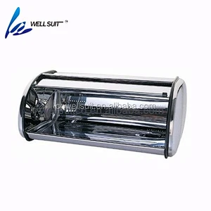 Stainless steel bread box with white colour for kitchen counter