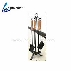 5 pieces high quality wooden handle Fireplace Tools set fireplace accessory
