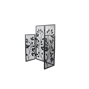Black Iron Safe Proof Fence Mesh 4 Panel Fireplace Screen