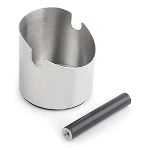Round stainless steel coffee accessories grind container espresso coffee knock box for sale