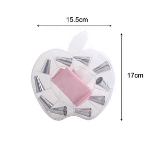 Stainless steel cake decorating tips set baking nozzles tips with Heart shape plastic box cookie decoration mouth