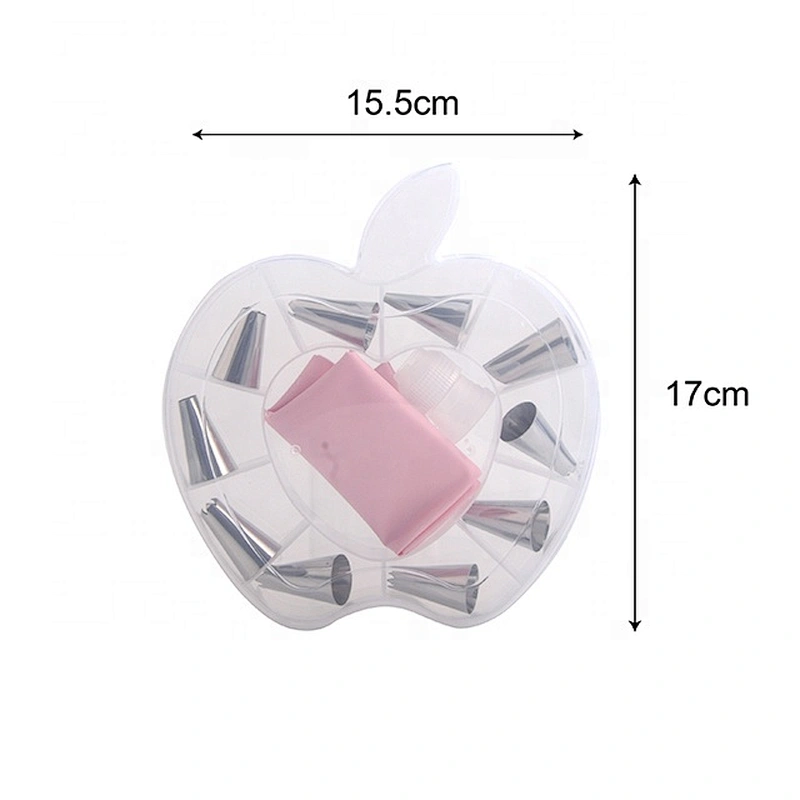 Stainless steel cake decorating tips set baking nozzles tips with Heart shape plastic box cookie decoration mouth
