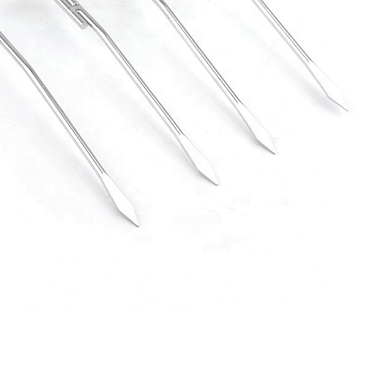 2Pcs/Set Stainless steel lifting meat kebab sticks roasting fork BBQ tools meat fork for grill