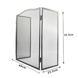 Iron Safe Proof Fence 3 Panel  Fireplace Screen Flat,Baby Safe Proof Fire Place Fence,Decorative Scroll Spark Guard Cover