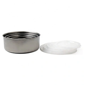 Stainless Steel Storage,5 Units Stainless Steel Food Freshness Seal Bowl Storage Preservation Box crisper mess tin