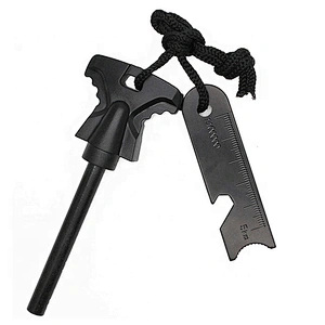 Outdoor Camping Hiking Compass Army Magnesium Flint Striker Firestarter