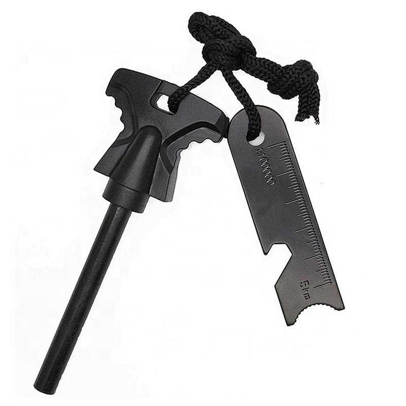 Outdoor Camping Hiking Compass Army Magnesium Flint Striker Firestarter