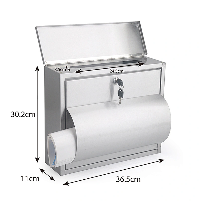 Popular New design good quality  stainless steel  garden letter box home use rust-proof mailbox