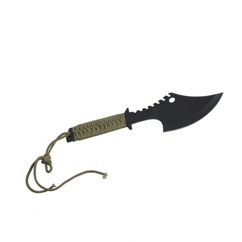 Black painting  Stainless Steel Outdoor Camp Axe Survival Hatchet with Paracord Handle