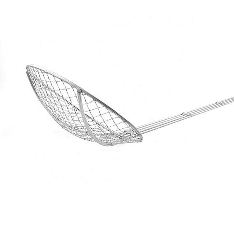 Stainless steel large capacity strainer Wire Mesh Frying Cooking Oil Draining Skimmer