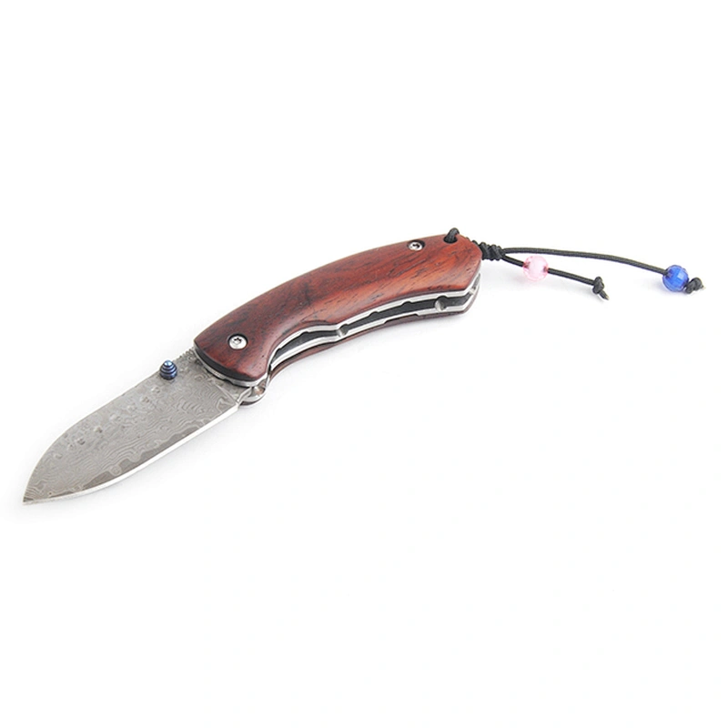 Folding Damascus Pocket Knife Handmade
