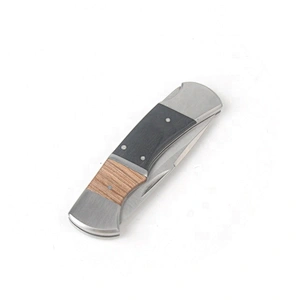 Professional best selling custom logo stainless steel wood handle pocket knife