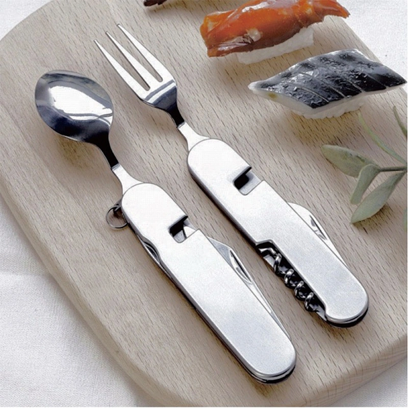 MultiFunctional  food grade  foldable  spoon fork Knife  with stainless steel