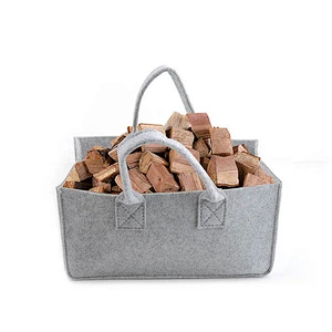 Best Selling Custom Logo Recycled Durable grey Shopping Bag felt firewood bag felt storage basket