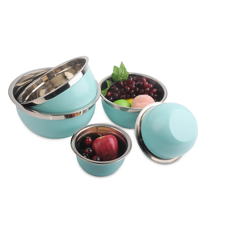 Stainless Steel Mixing Bowls Multi Color For Elegant Look Salad Bowl Painting Bowl