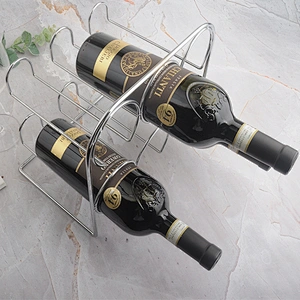 6 Bottle Wall Mounted Towel Champagne Storage Holder Black Metal Wall Hanging Wine Rack