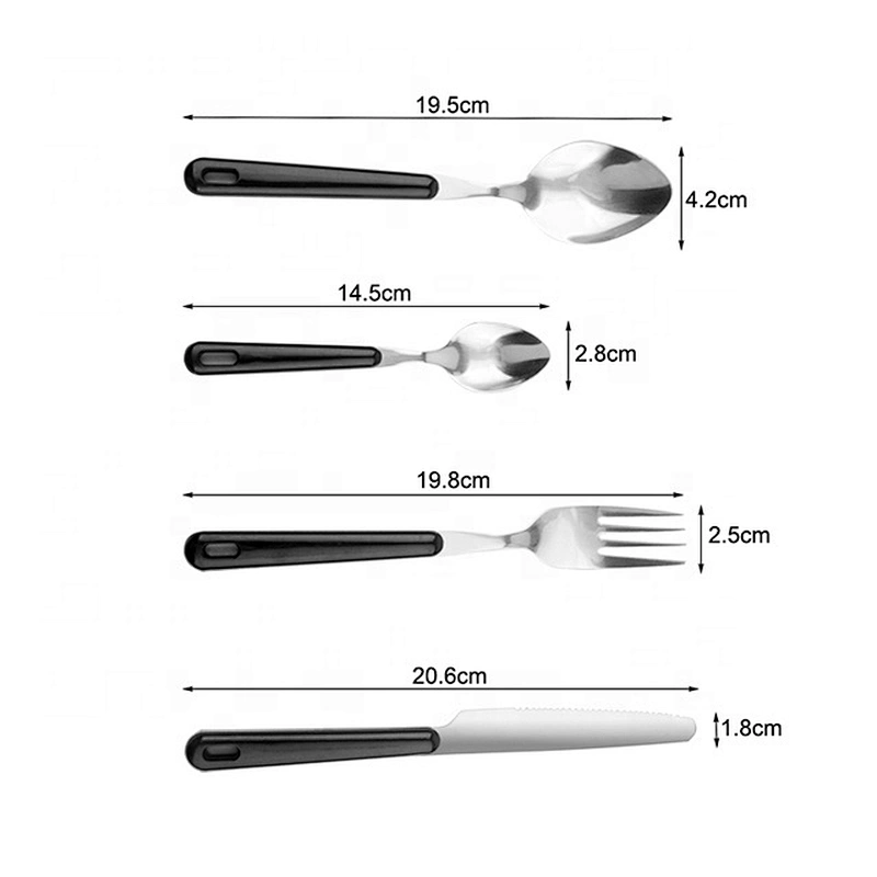 24 pcs Spoon Fork Steak Knife Tableware Set with Holder Rack Stainless Steel 430