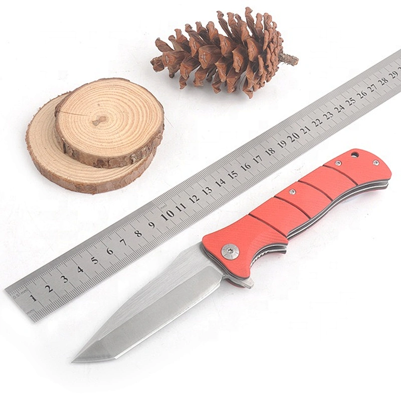 Customized Color G10 Handle Stainless Steel  Blade Folding Pocket Survival Knife with Belt Clip