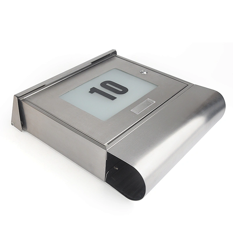 stainless steel cold-rolled sheets with painting lockable wall mounted solar mailbox letterbox postbox with house number