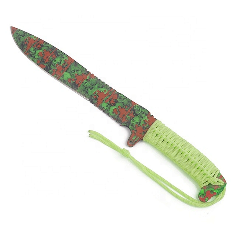 3D Customized Printing Decoration Blade Survival Camping Machete Knife with Paracord
