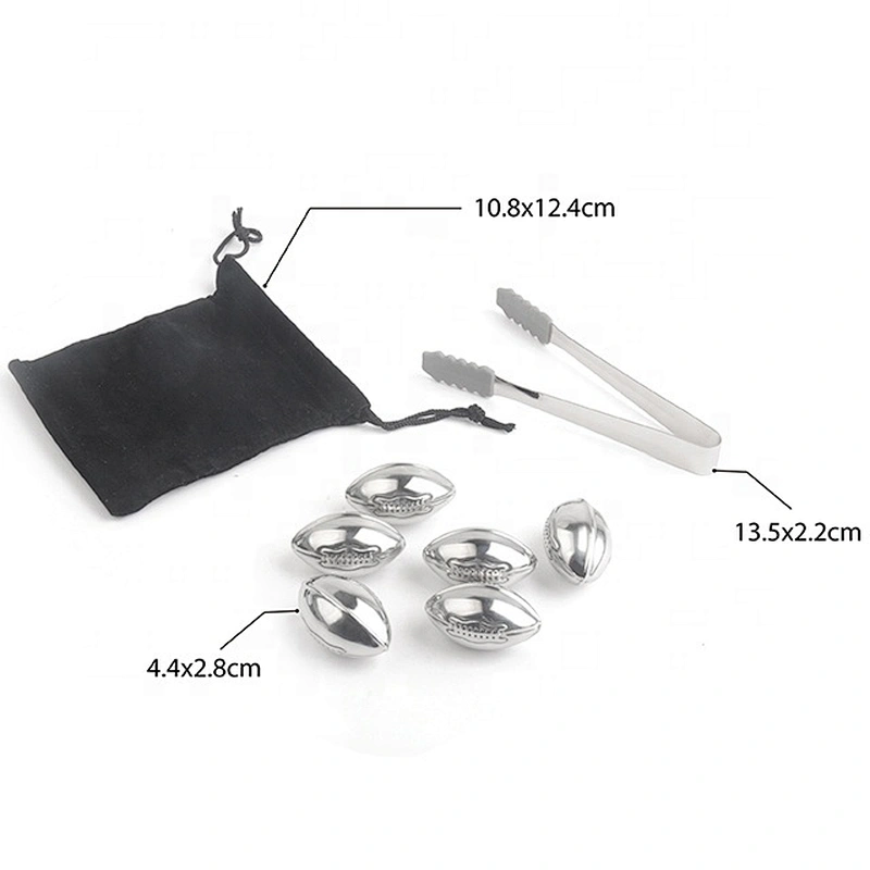 Stainless Steel Chilling Ice Cubes with Pouch - Reusable Stone Chiller On the Rocks Cold Drinks for bar