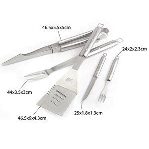 Heavy Duty 4 Piece Stainless Steel BBQ Tool Set