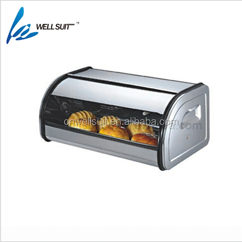 Unique design stainless steel and wood bread box metal