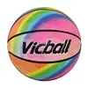 oem rainbow Official Rubber basket ball custom printed Seamless pu material leather size 7 molten basketballs