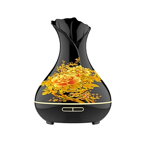 Hot sale Vase Shape Essential Oil Diffuser fragrance Mist  Home Humidifier  with Ceramic Flower
