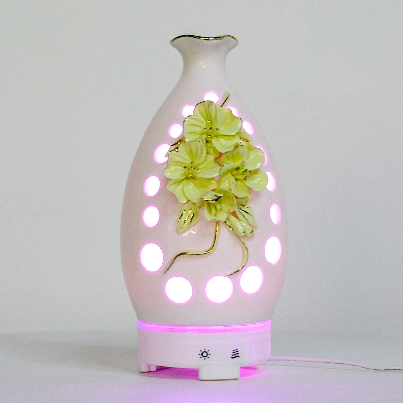 Home Ceramic Ultrasonic Aroma Diffuser With Led Light Essential Oil Fragrance Diffuser