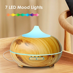 Wholesale home wood aroma diffuser 7 led light air humidifier ultrasonic essential oil aroma diffuser