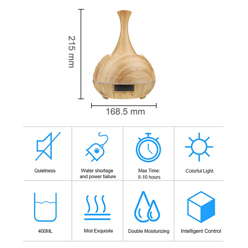 Aromatherapy Essential Oil Diffuser Portable Ultrasonic Cool Mist Aroma Diffuser With 8H Long Working Time