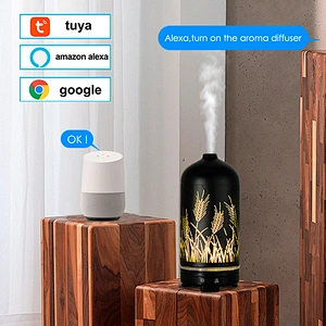New 5V Iron Shell Aroma Diffuser 100ml Carved Wheat Ears Home LED Night Light