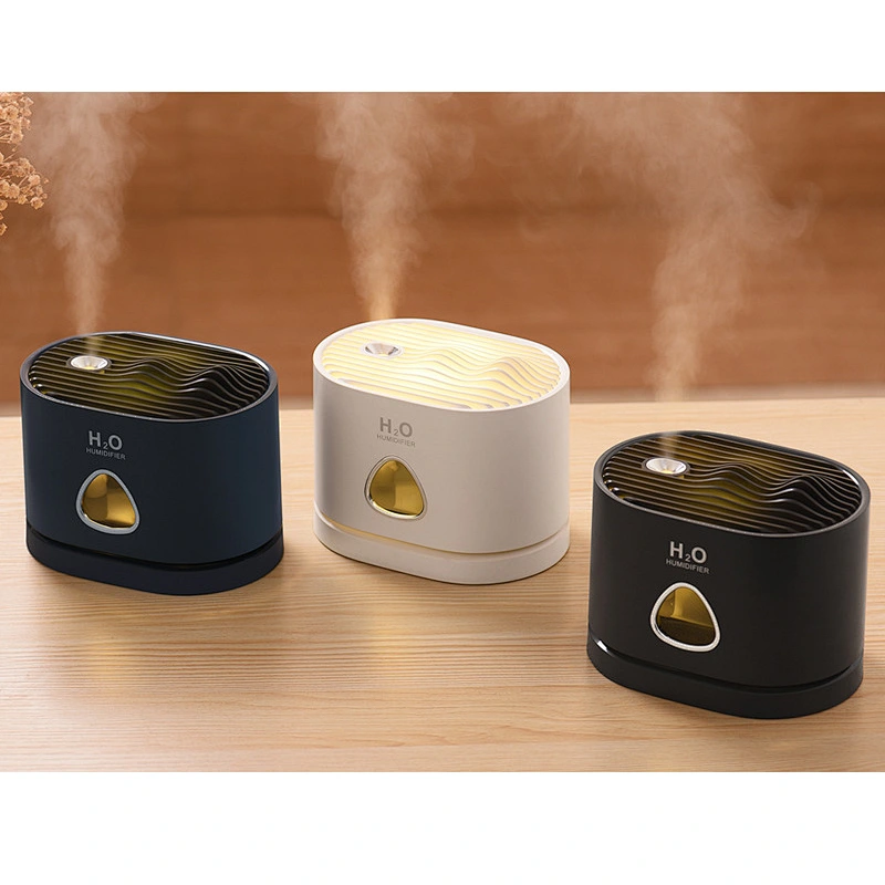 New design big capacity 460ml hill shaped ultrasonic air humidifier with three colors rechargeable car humidifier