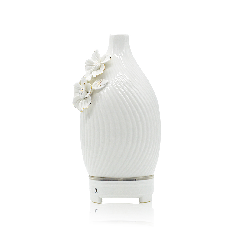 Ceramic Essential Oil Ultrasonic Fragrance Aromatherapy Diffuser 7 Color Led Light Aroma Diffuser